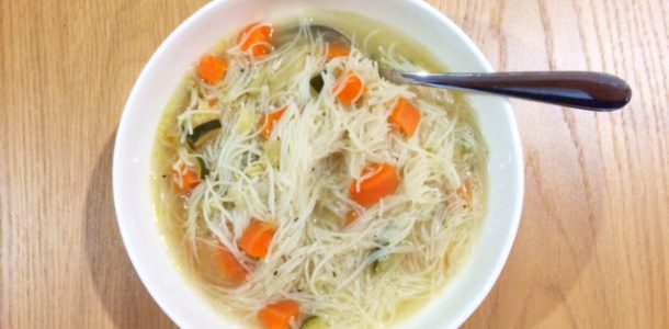 Slow Cooker Chicken, vegetable and noodle soup