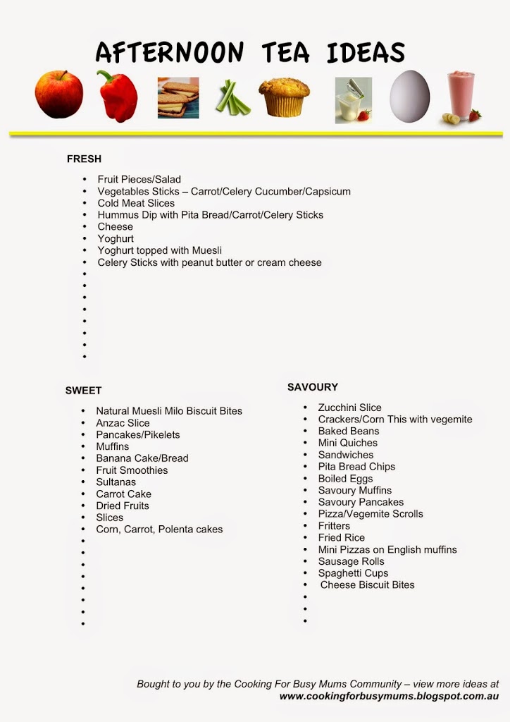 Afternoon Tea Ideas plus Free Printable - Cooking for Busy Afternoon Tea Ideas plus Free Printable - Cooking for Busy