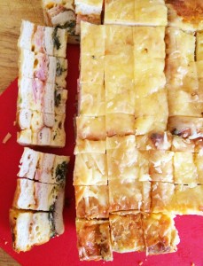 Flat Bread Savoury Bites - Cut into bites sized pieces