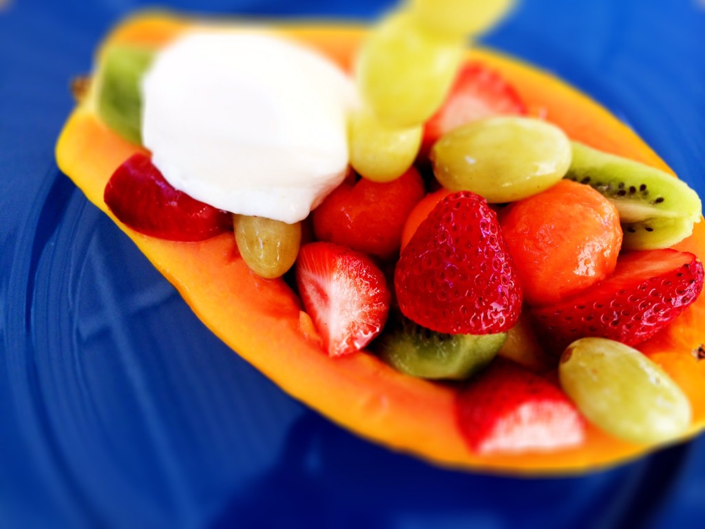 Red Papaya Fruit Salad Boat