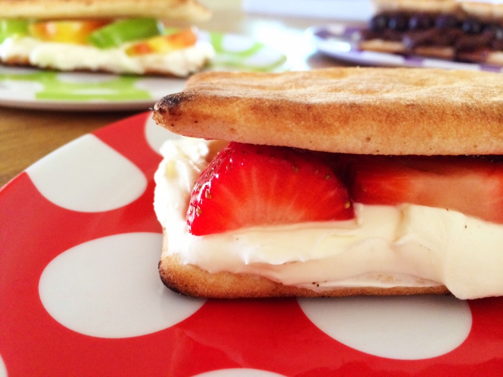 Flat Bread Healthy S'Mores - Strawberry & Cream Cheese