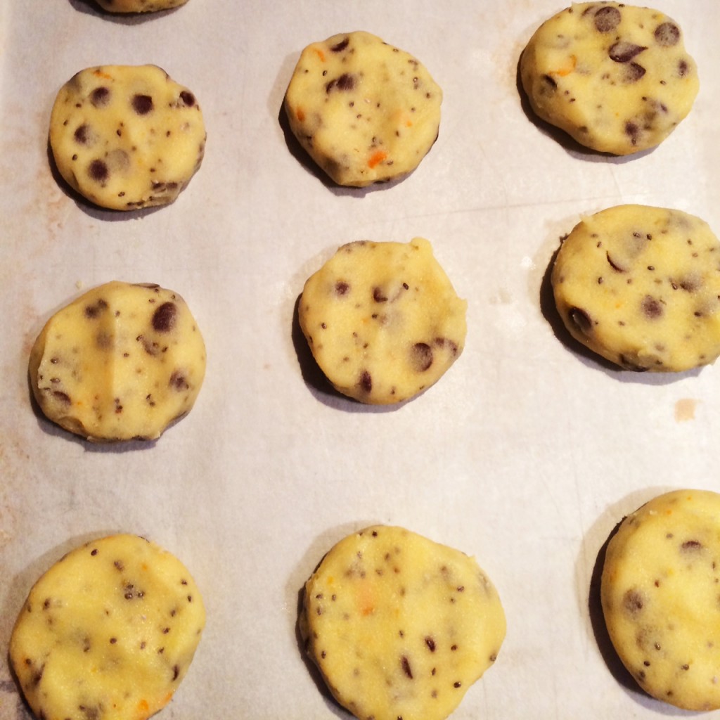 Orange, Choc Chip (Jaffa) and Black Chia Seed Biscuits