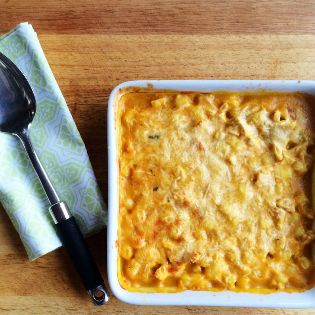 Gnocchi, Pumpkin, Chicken and Parmesan Bake