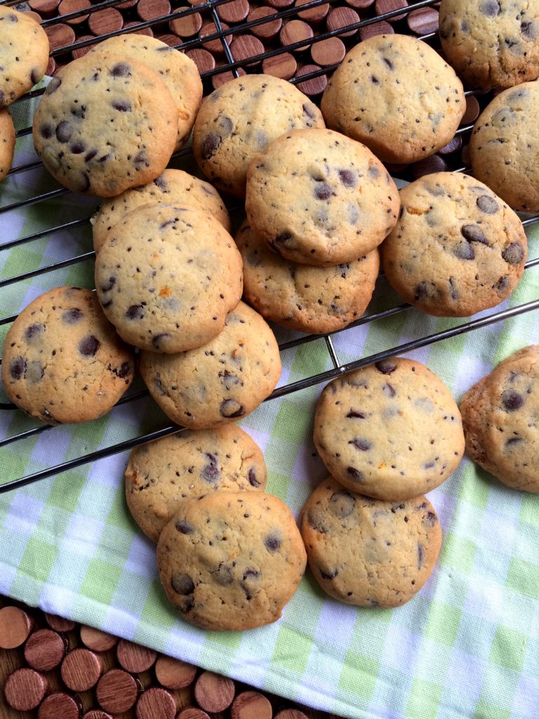 Orange, Choc Chip (Jaffa) and Black Chia Seed Biscuits