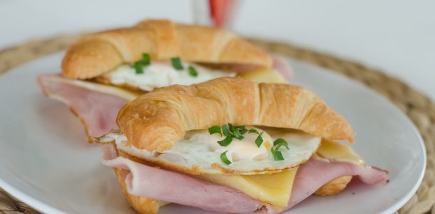 Ham, Fried Egg and Gruyere Cheese Croissant