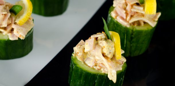 Leg Ham and Semi Dried Tomato Cucumber Cups