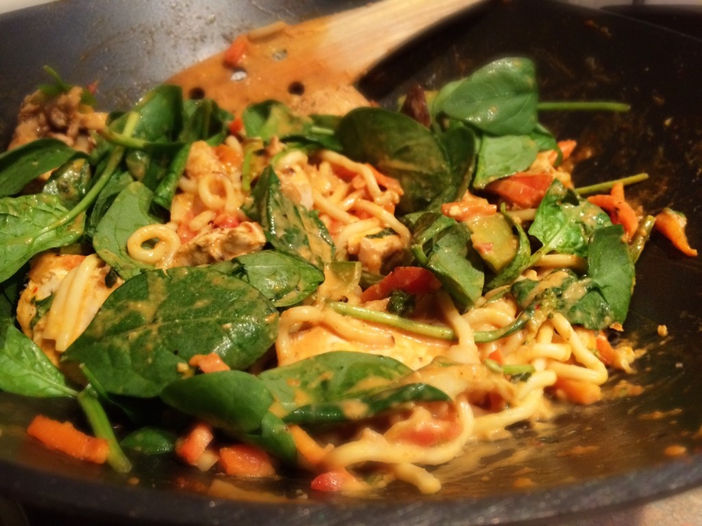 Laksa Style Noodles with Chicken and Vegetable