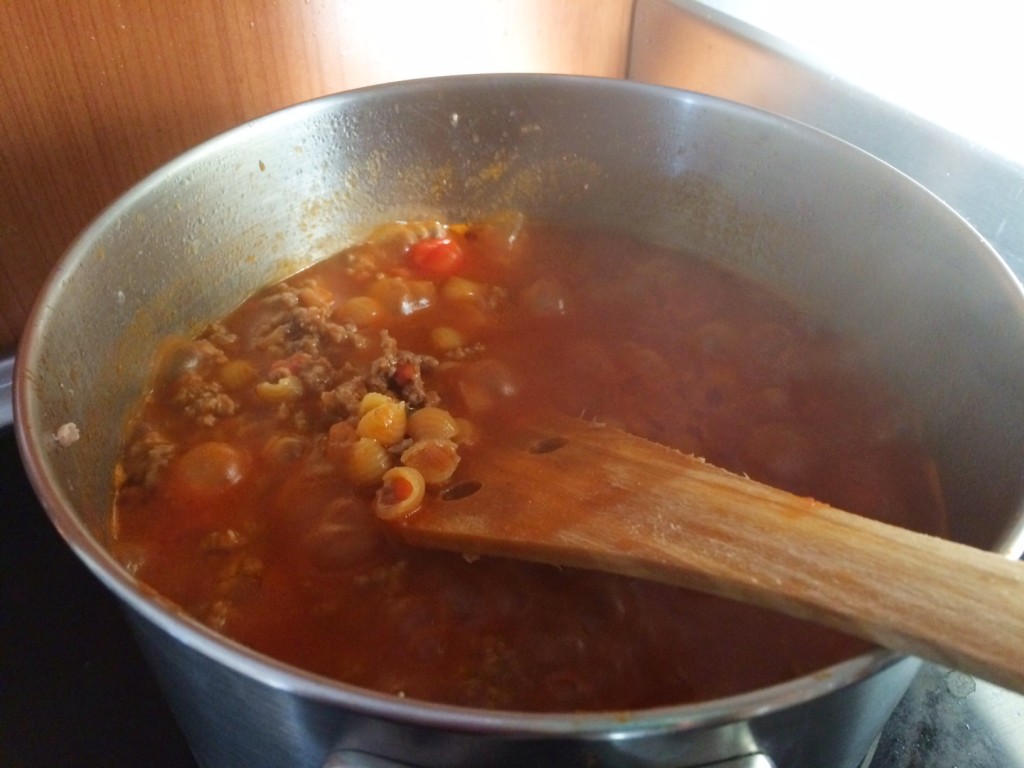 One Pot Beef Bolognese with Shell Pasta