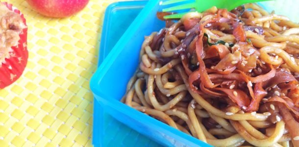 Two Minute Sesame Noodles with Hidden Vegetables