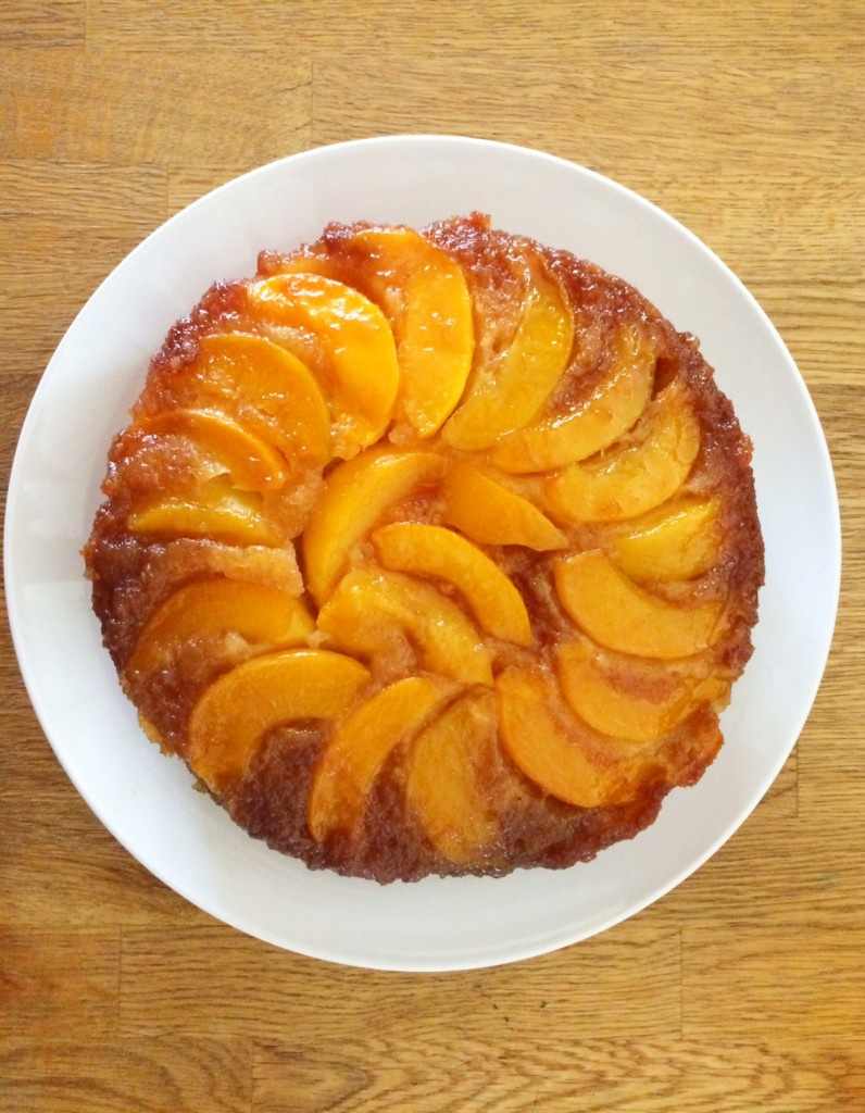 Upside Down Peach Cake