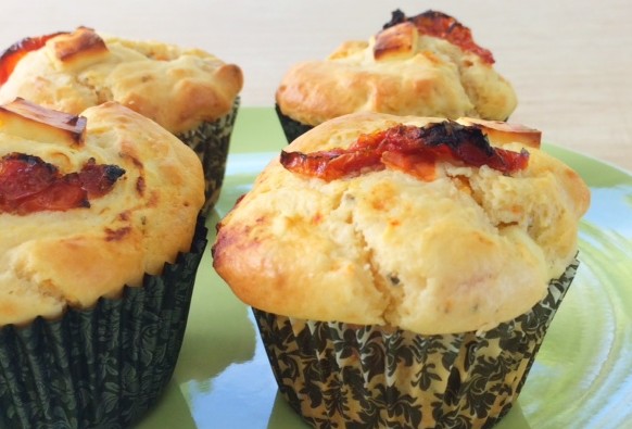 Feta and Semi Dried Tomato Muffins