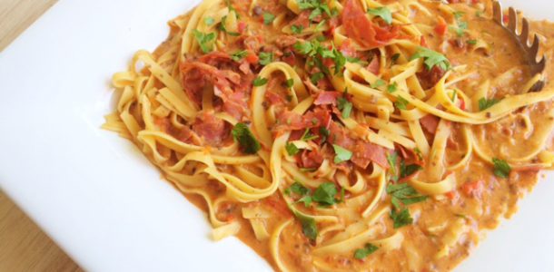 Creamy Tomato and Chorizo Salami Pasta