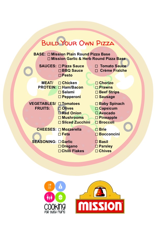 20 Plus Mix and Match Pizza Toppings plus a FREE Printable