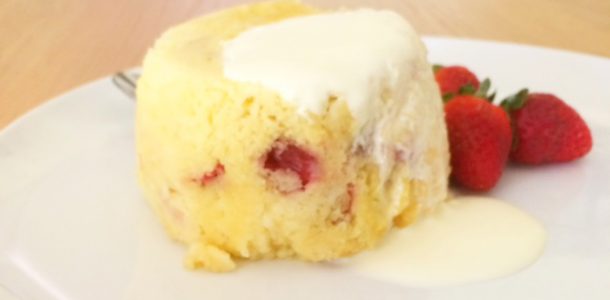 Microwave 3 Minute Strawberry Mug Cake