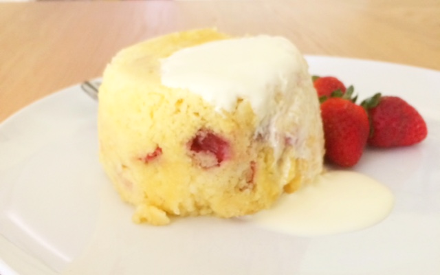 Microwave 3 Minute Strawberry Mug Cake