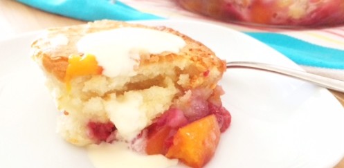 Peach and Raspberry Cobbler