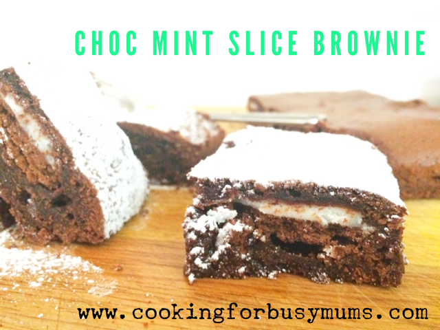 Choc Mint Slice Brownie