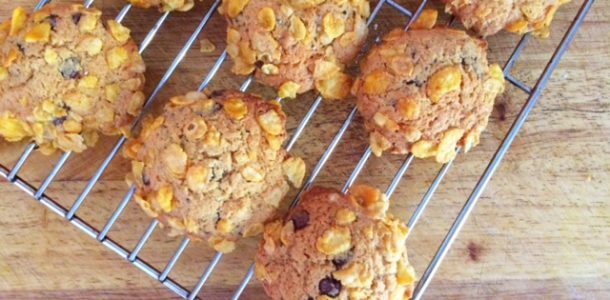 Corn Flake Cookies with Choc Chips and Chia Seeds