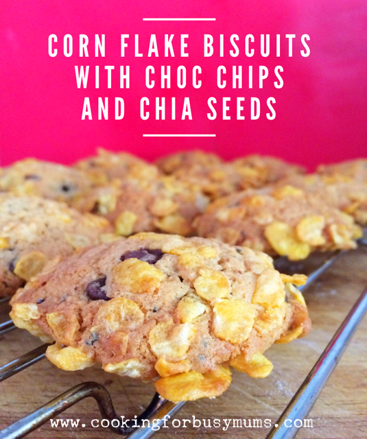Corn Flake Cookies with Choc Chips and Chia Seeds