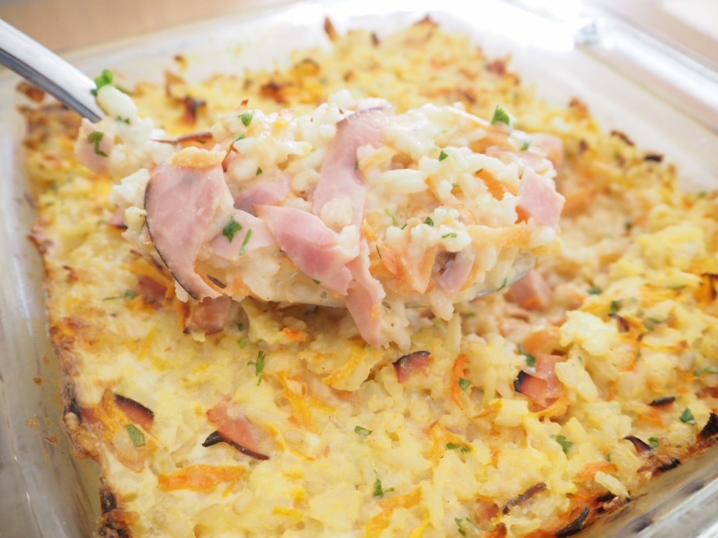 Ham and Mixed Rice Casserole (gluten free) - budget friendly to feed a crowd