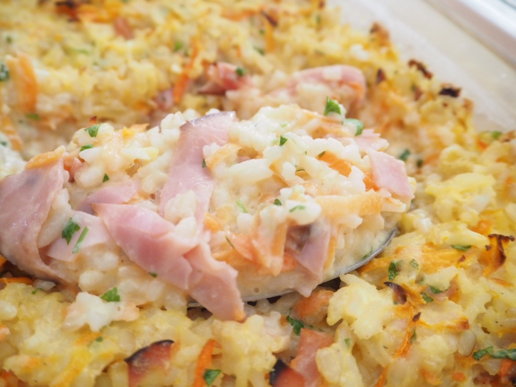 Ham and Mixed Rice Casserole (gluten free) - budget friendly to feed a crowd