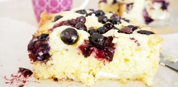 Blueberry and White Chocolate Blondie