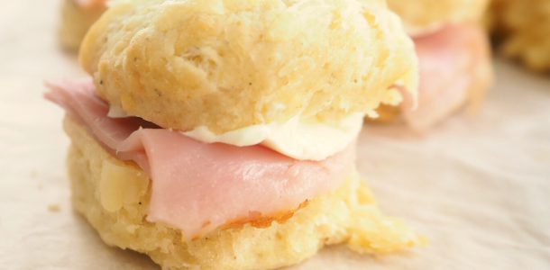 Savoury Cheese Scones with Ham and Cream Cheese