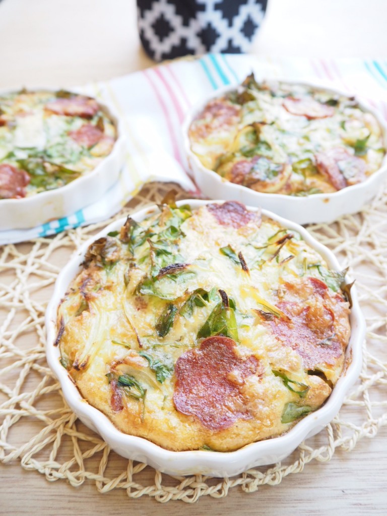 Quick Individual Salami and Spinach Frittatas This Is Cooking for