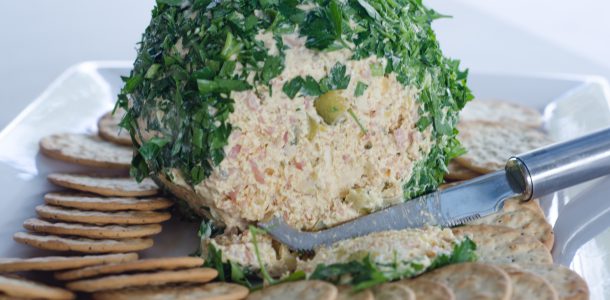 Honey Ham off the bone and Dill Pickle Cheese Spread Ball