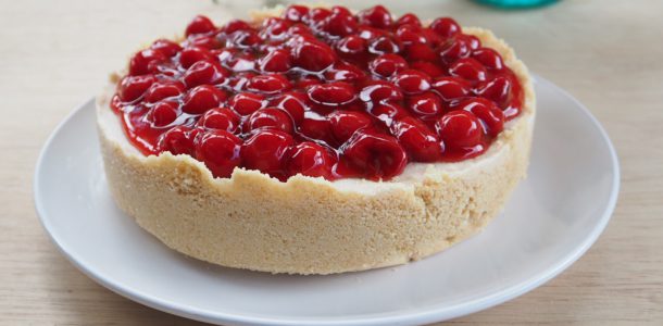 No Bake Cherry Topped Cheesecake