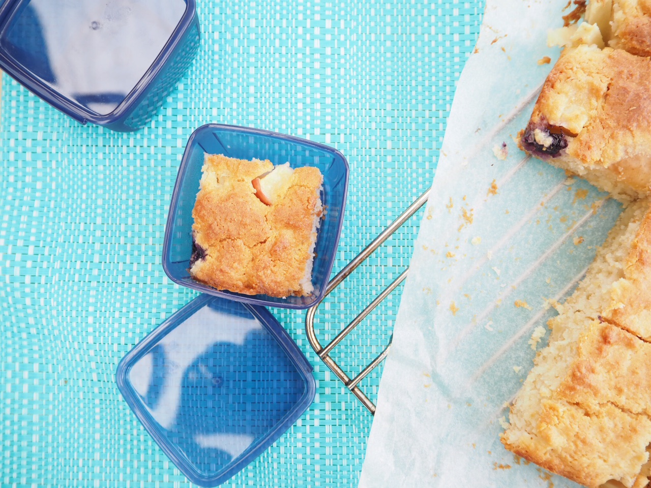 Apple, Blueberry and Yoghurt Cake Slice