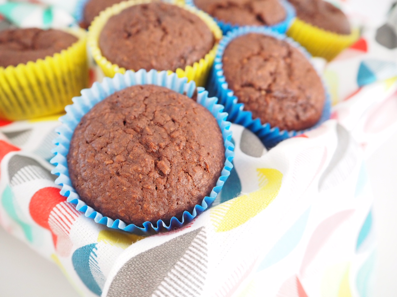 One Bowl Fudgy Chocolate Coconut Muffins
