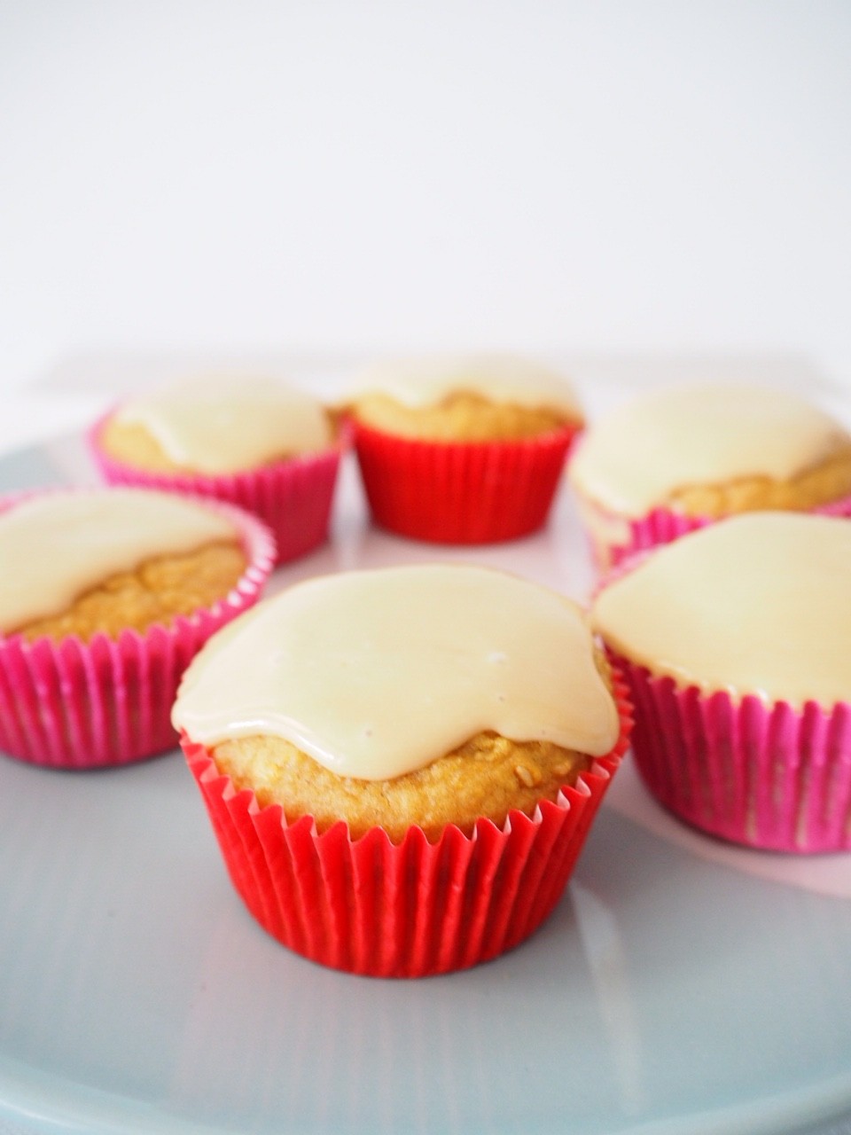 Sweet Potato and Oat Muffins with Caramel Cream Cheese Icing