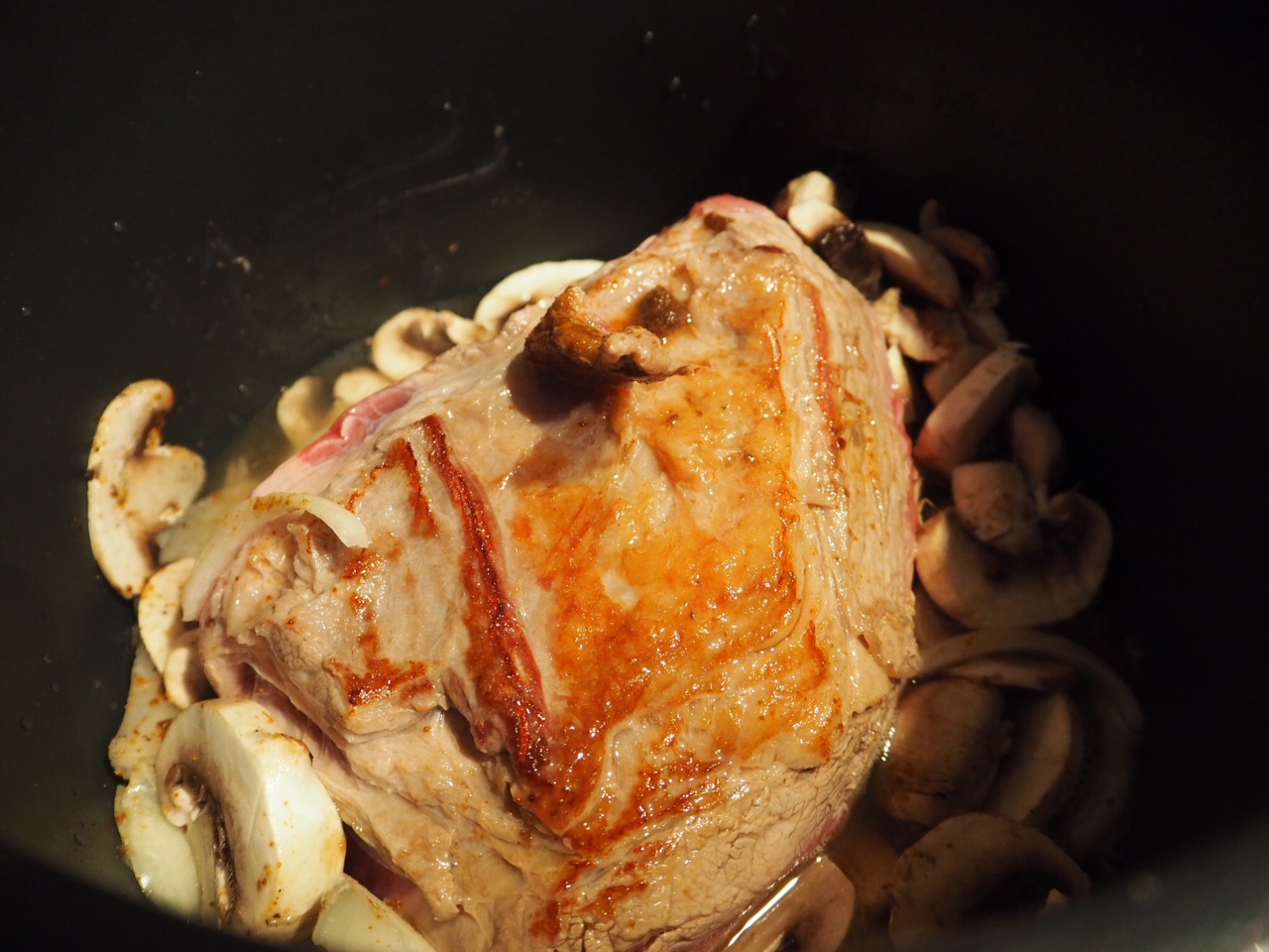Pressure Cooker Beef Roast with Mushroom and Onion Gravy