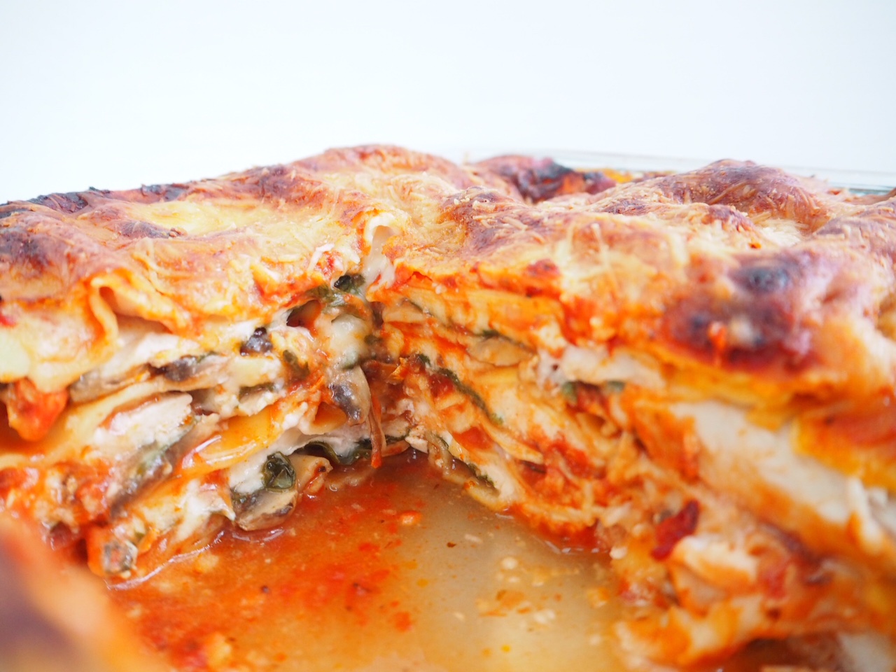 Chicken, Mushroom and Spinach Lasagna