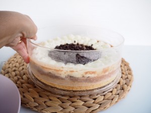 No Bake Chocolate Bavarian Cake made easy with Delicake Cake Ware