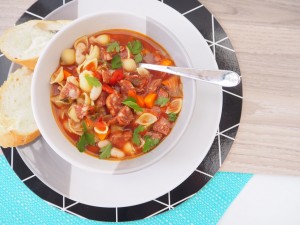 Slow Cooker Chorizo Minestrone Soup