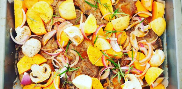 Lamb Forequarter Chop and Vegetable Tray Bake