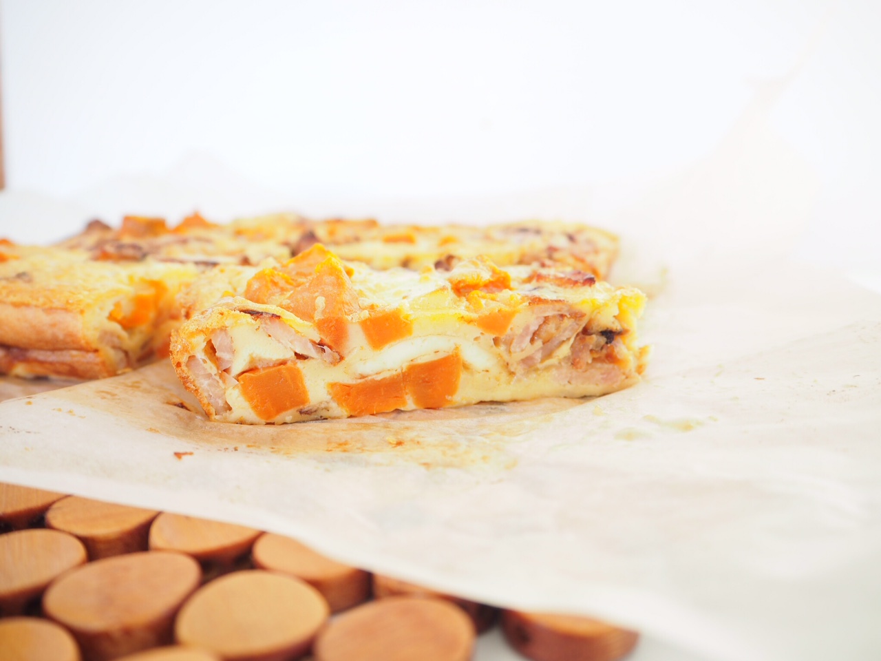 Bacon, Sweet Potato and Halloumi Frittata