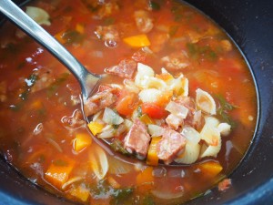 Slow Cooker Chorizo Minestrone Soup