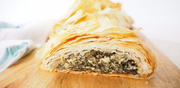 Silverbeet and Cheese Filo Log