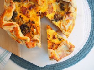 Roasted Vegetable and Bacon Quiche