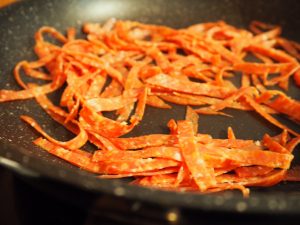 Crunchy Salami, Penne Pasta and Poor Man's Parmesan