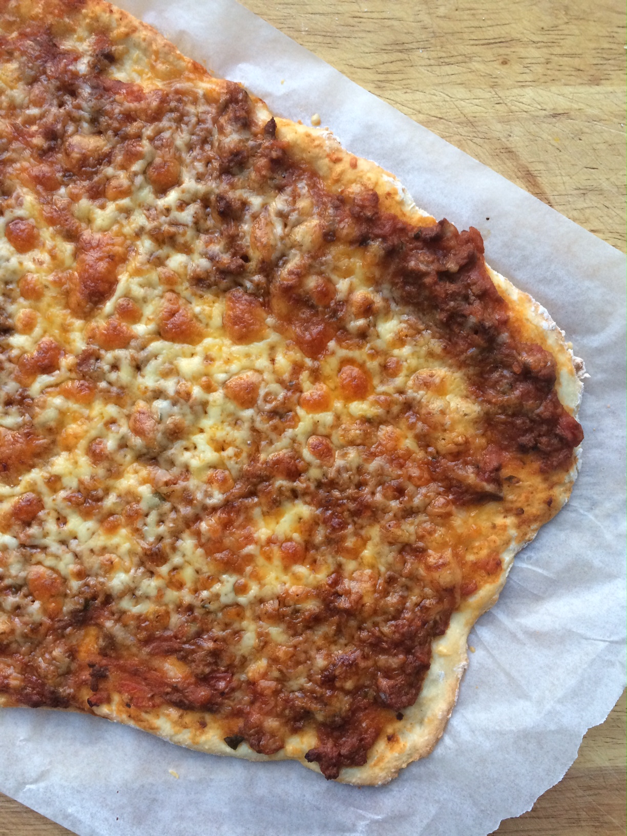 Bolognese Sauce Pizza with a Yoghurt Bread Base