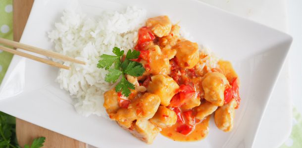 One pan sweet chilli chicken