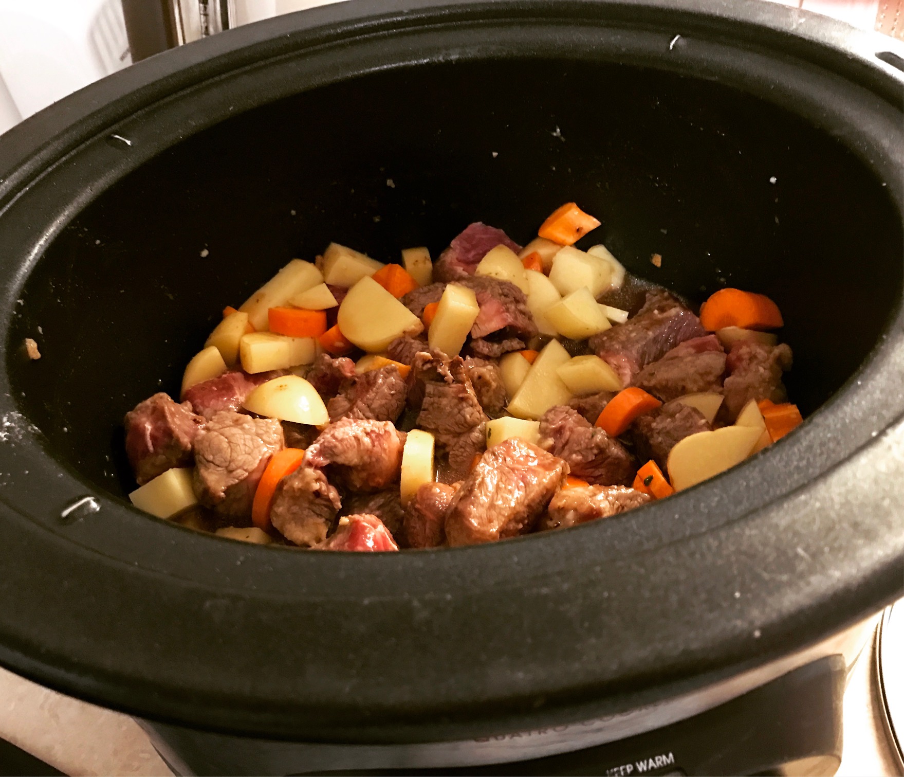 Slow Cooker Oyster Blade Steak and Vegetable Stew