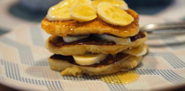 Ricotta Pancakes with Banana and Honey