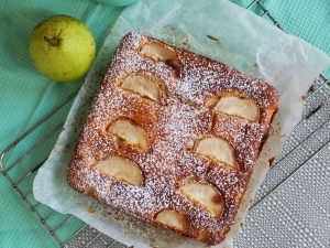 Pear, Yoghurt and Vanilla Slice Cake