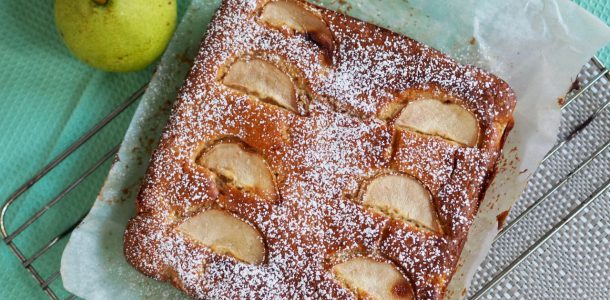 Pear, Yoghurt and Vanilla Slice Cake