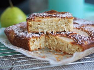 Pear, Yoghurt and Vanilla Slice Cake